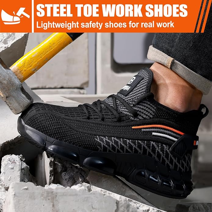 Baiyijia Steel Toe Work Shoes For Men