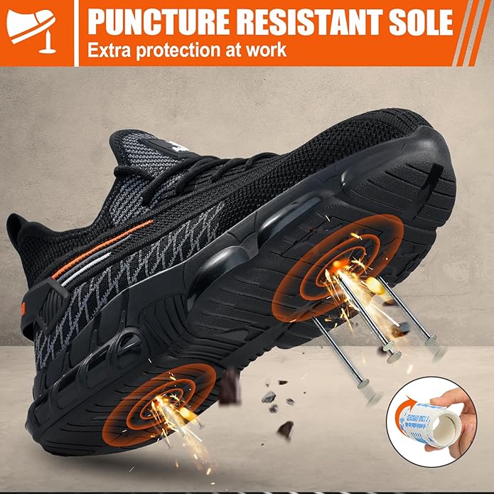 Baiyijia Steel Toe Work Shoes For Men