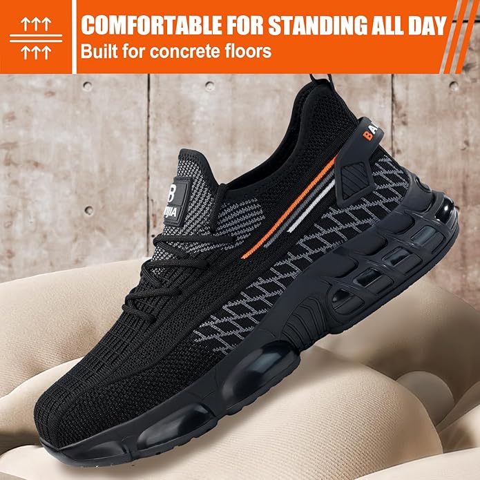 Baiyijia Steel Toe Work Shoes For Men