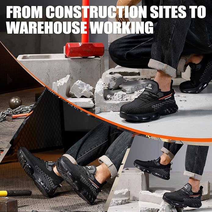 Baiyijia Steel Toe Work Shoes For Men