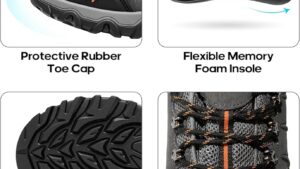 Nortiv 8 Men's Waterproof Hiking Shoes Leather Low Top Hiking Shoes