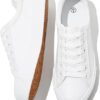 Sernial Womens White Tennis Shoes Pu Leather Sneakers