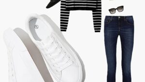 Sernial Womens White Tennis Shoes Pu Leather Sneakers