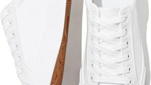 Sernial Womens White Tennis Shoes Pu Leather Sneakers