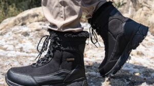 Shulook Men's Snow Boots Waterproof Warm Fur Lined Winter Hiking Boot