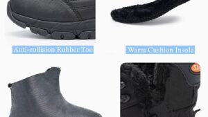 Shulook Men's Snow Boots Waterproof Warm Fur Lined Winter Hiking Boot