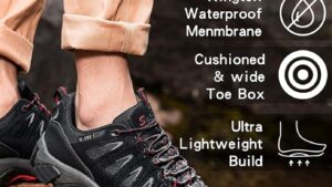 Shulook Men's Waterproof Hiking Shoes Lightweight