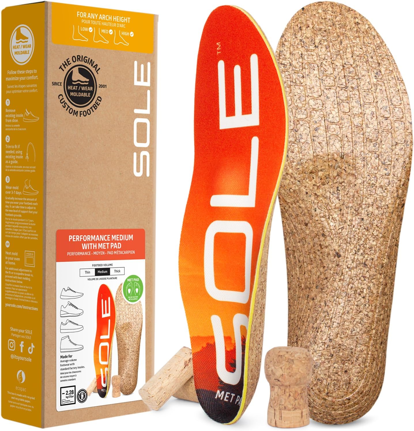 Sole Performance Medium Shoe Insoles With Metatarsal Pads