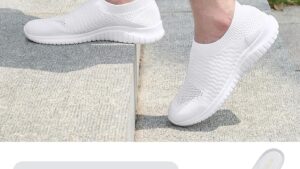 Tiosebon Men's Slip On Walking Shoes Arch Support Knit Mesh