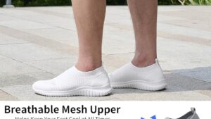Tiosebon Men's Slip On Walking Shoes Arch Support Knit Mesh