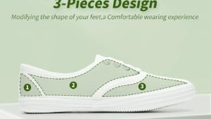 Tuopin Womens White Canvas Sneakers Low Top Lace Up Canvas