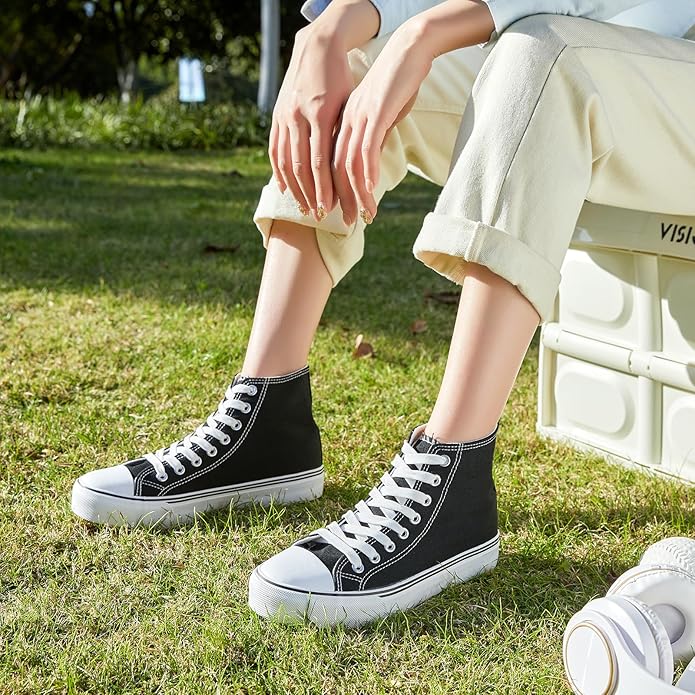 Zgr Womens High Top Canvas Sneakers