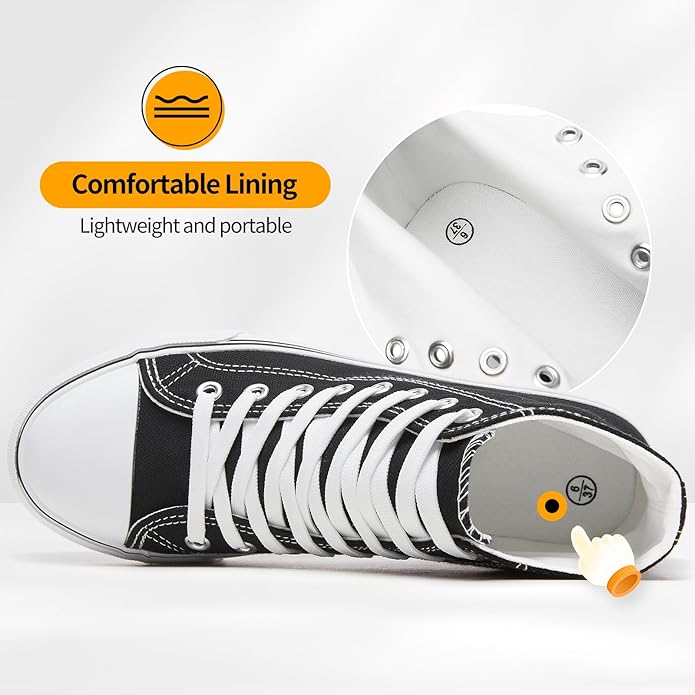 Zgr Womens High Top Canvas Sneakers
